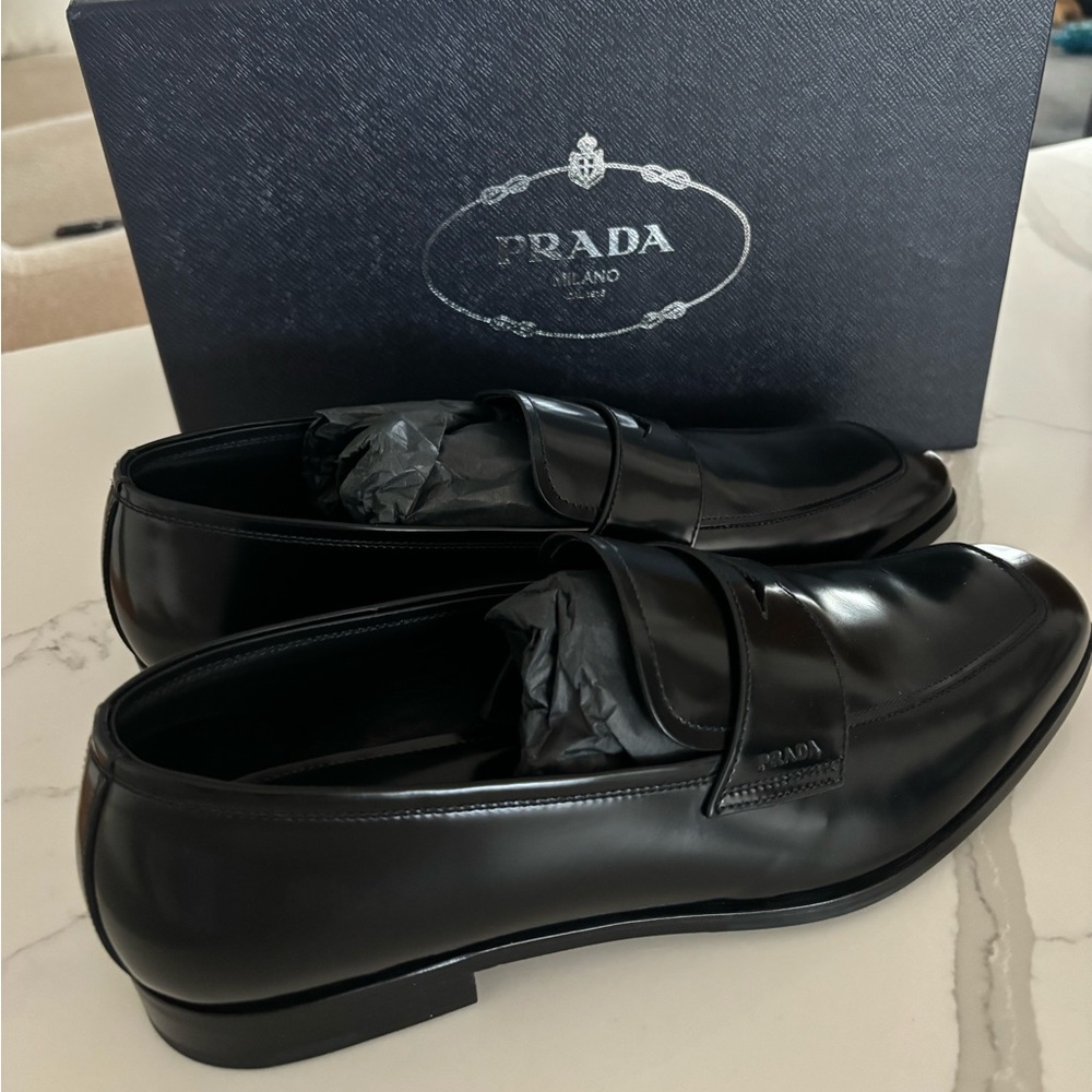 Prada Brushed Leather Loafers